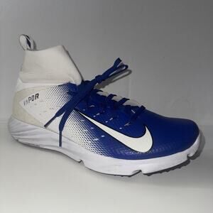 Mens Nike Vapor Lunarlon Football Molded Cleats Blue/White Size 10 Sneakers